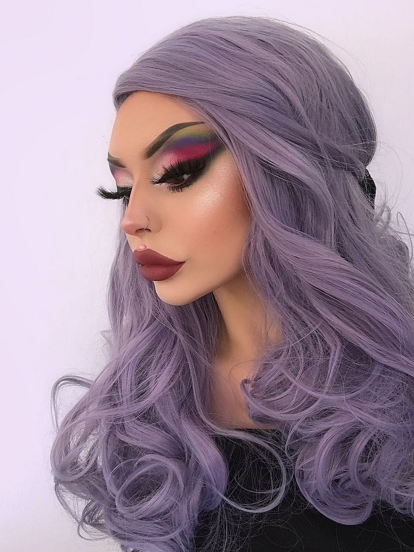 Lavender Synthetic Lace Front Wig