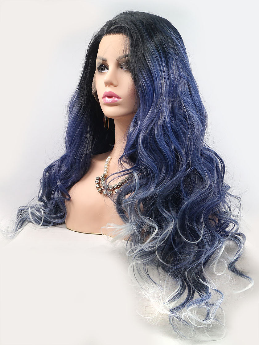 Navy Synthetic Lace Front Wig