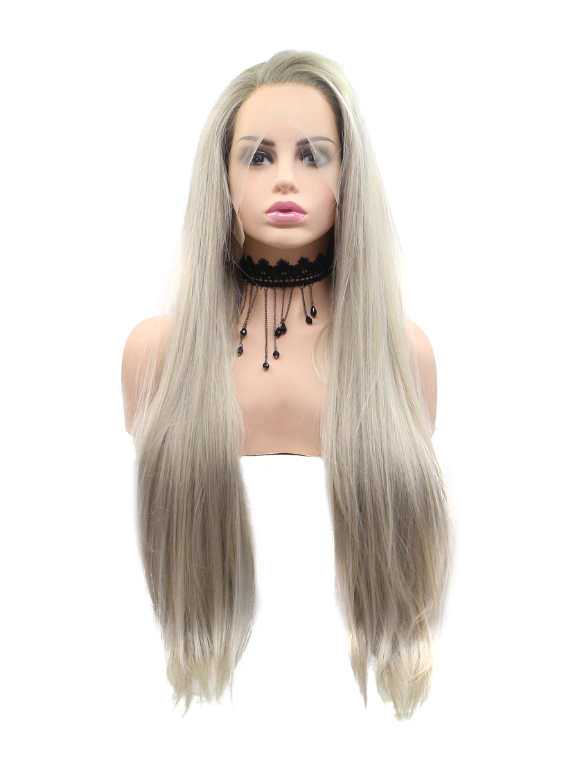 Cream Blonde Synthetic Lace Front Wig