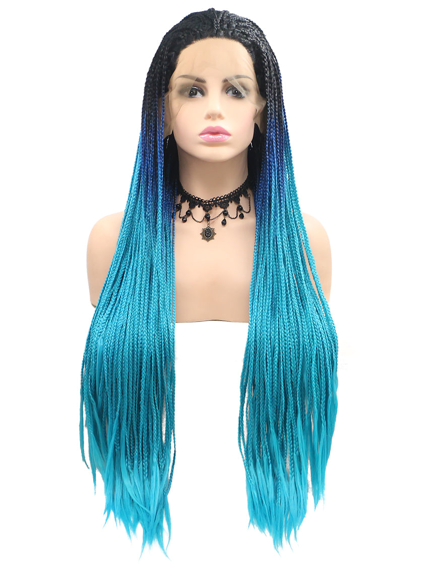 Blue Margarita Synthetic Lace Front Wig