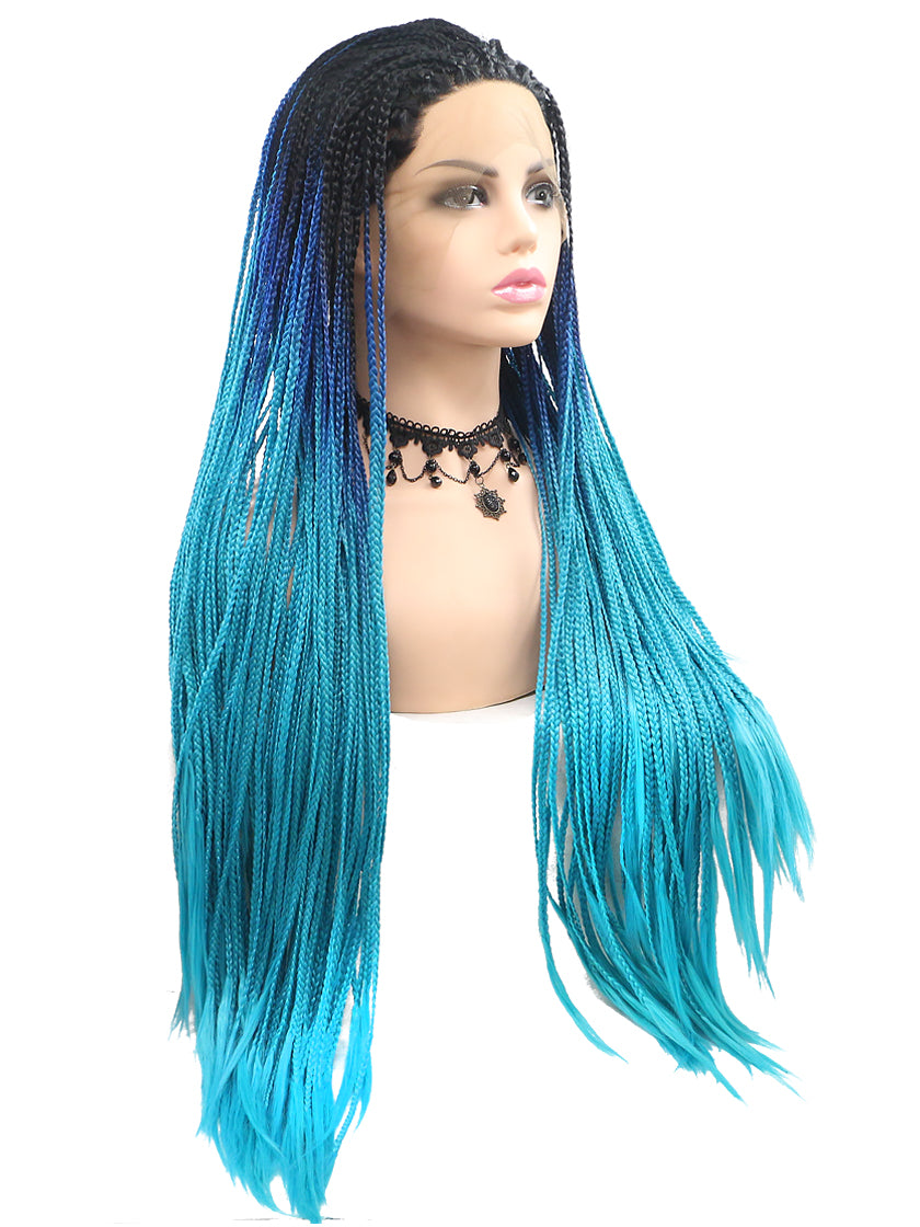 Blue Margarita Synthetic Lace Front Wig