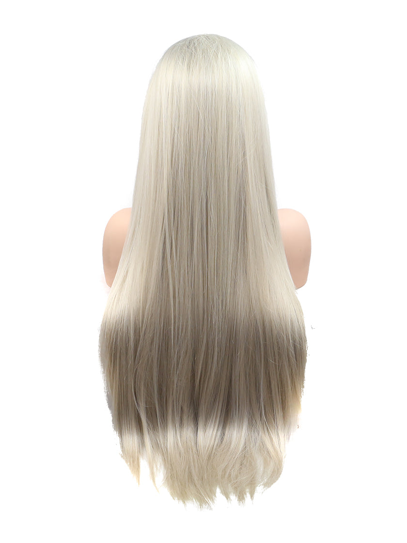 Cream Blonde Synthetic Lace Front Wig