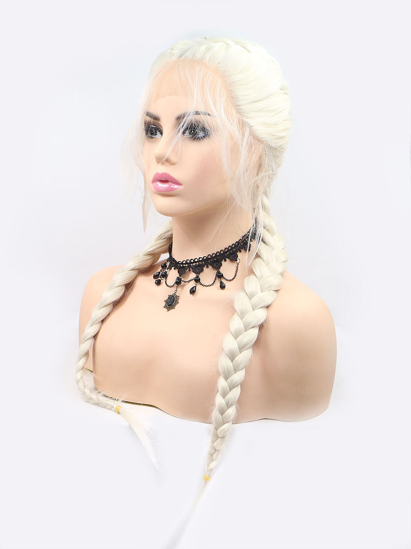 Peach Synthetic Lace Front Wig