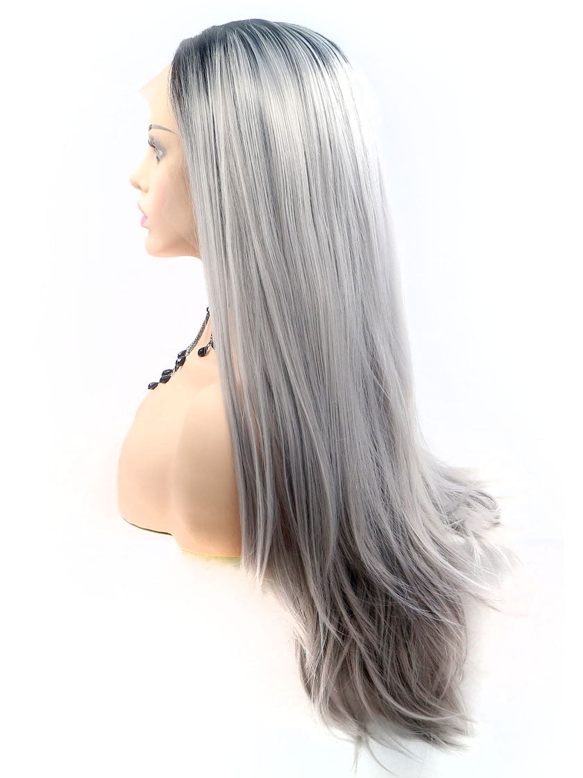 Cara Ombre Grey Synthetic Lace Front Wig