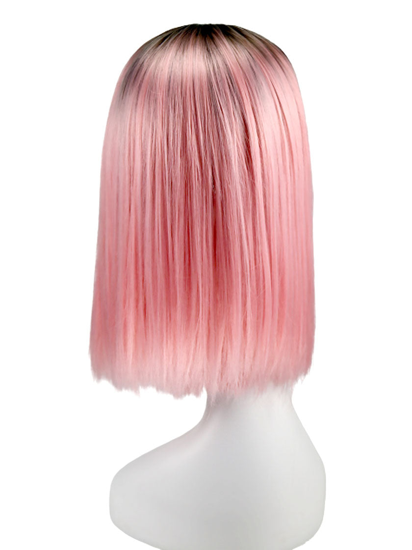 Black·pink Synthetic Lace Front Wig