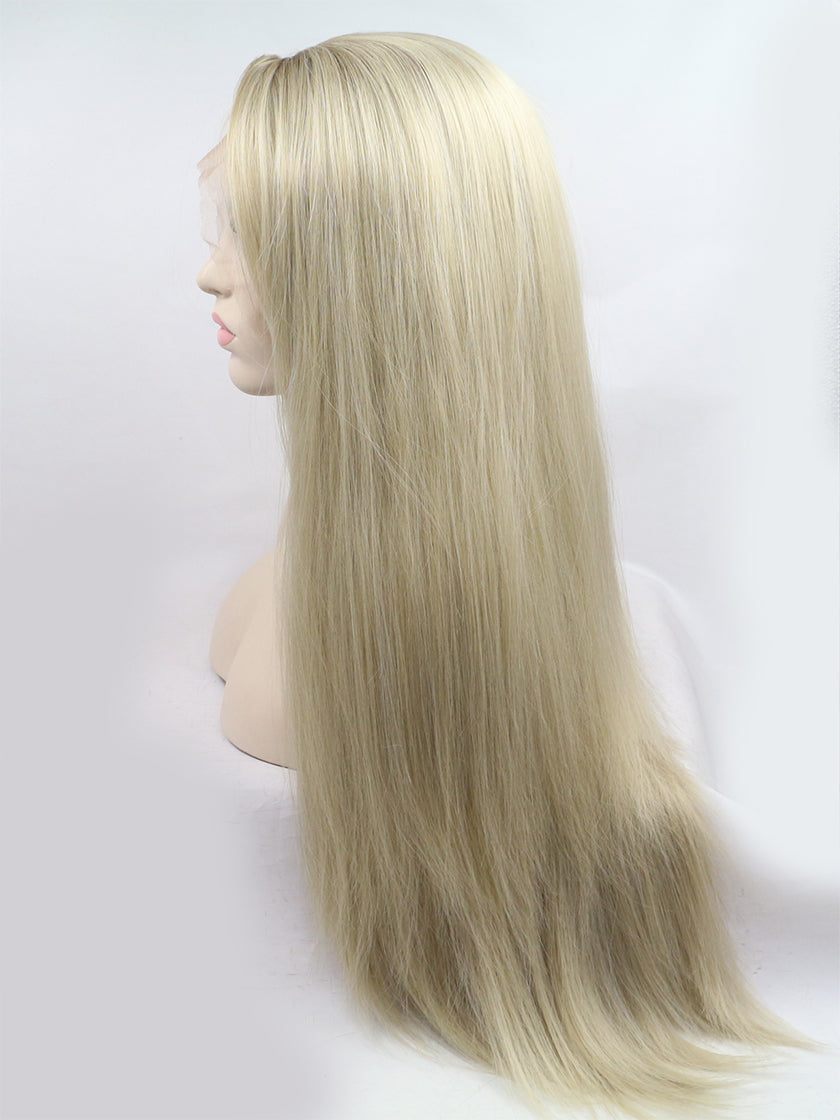 Peijunstyle Synthetic Lace Front Wig Blonde