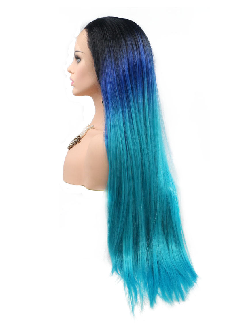 Ocean Blue Synthetic Lace Front Wig