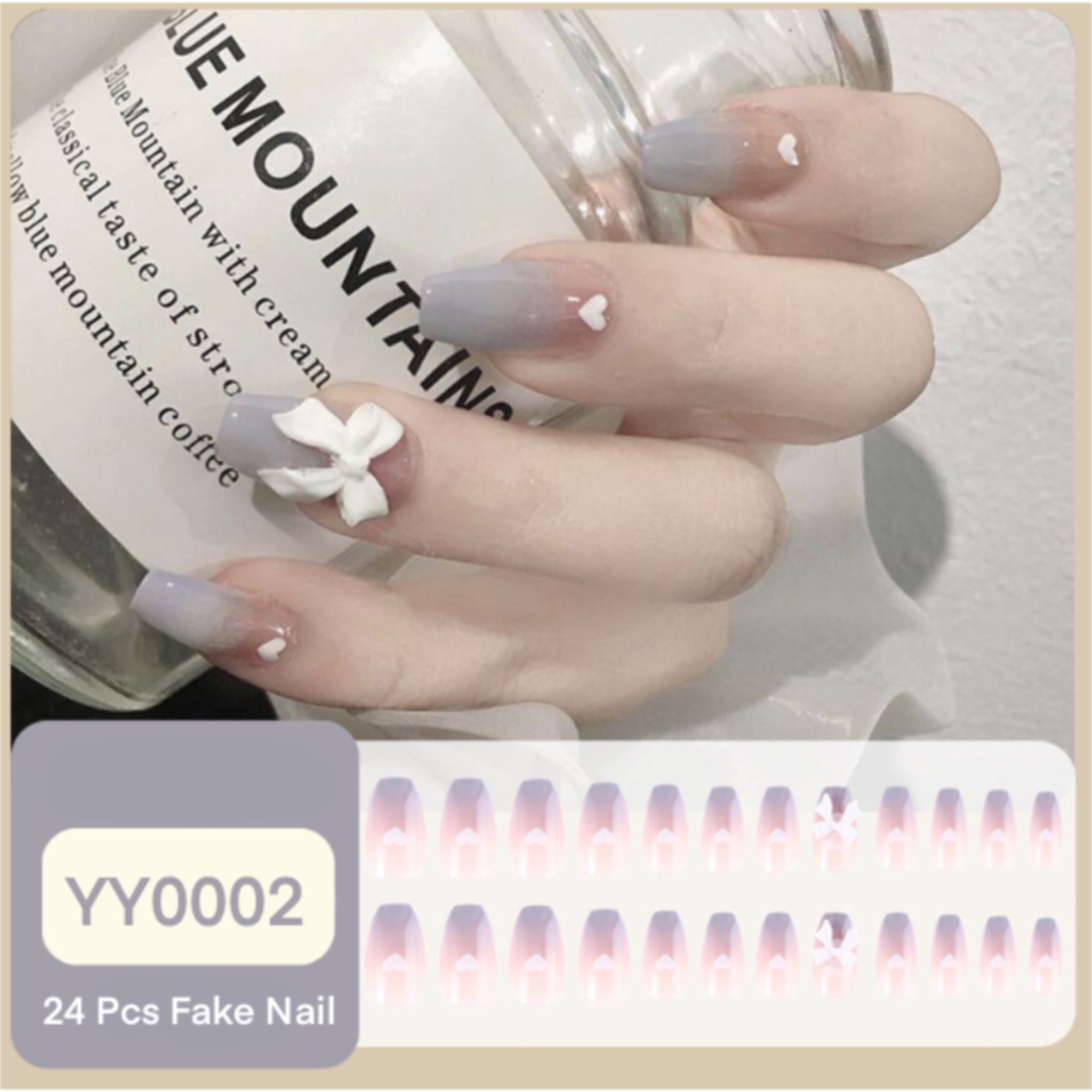24Pcs Beauty Fashion Fake Nails